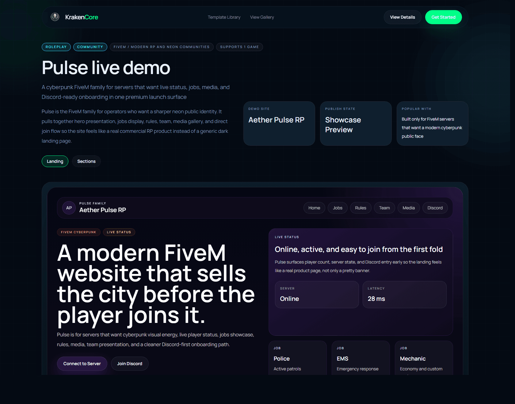 Pulse template preview